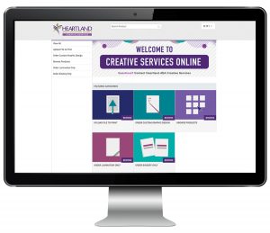 Creative Services Online Home screen